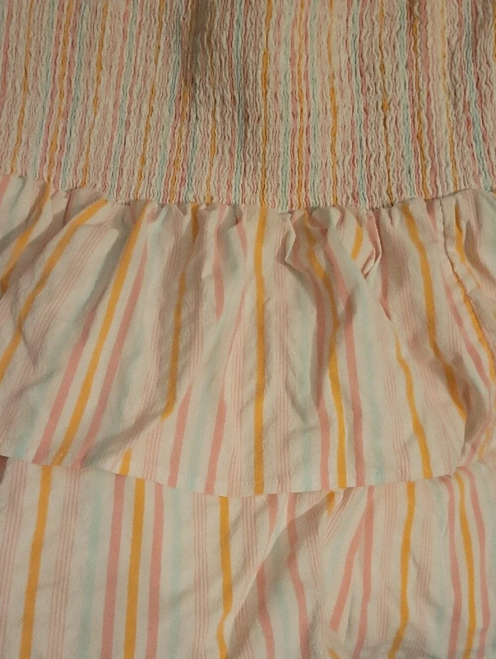 Vineyard Vines Pastel Stripe Smocked Tier Mini Skirt